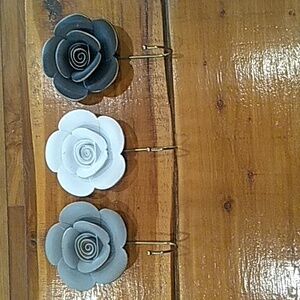 Set of Three Decorative Flower Hooks